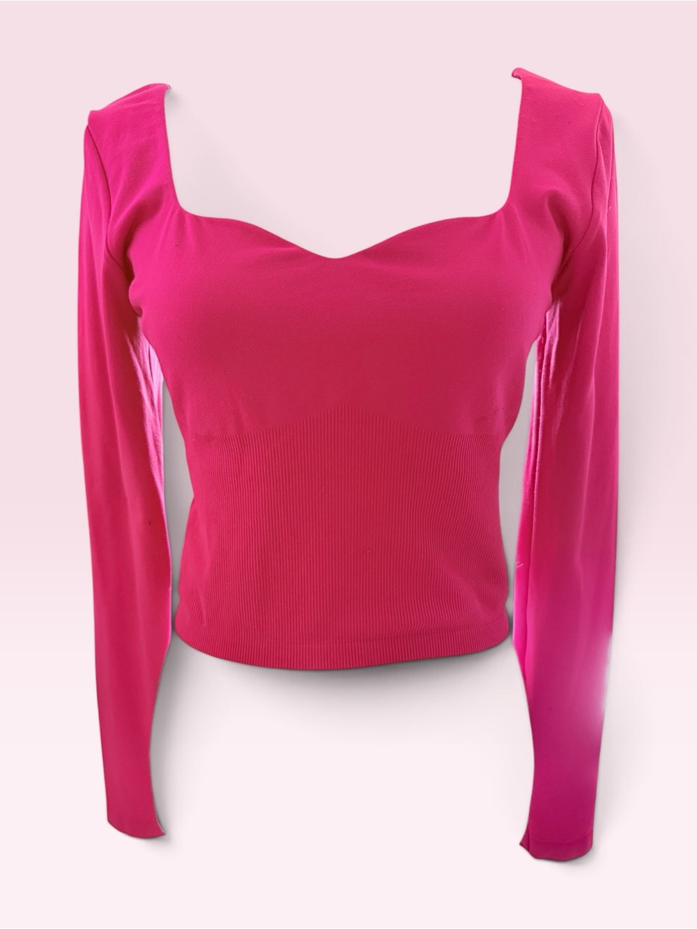 PINK Victoria's Secret Ballerina Style Long-Sleeve Scoop Neck Top - red